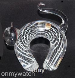 RARE Vtg Candle Sticks Art GLaSs Threaded Swirl Candle Holders Wrapped Matte