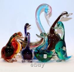 RARE Vtg Candle Sticks Art GLaSs Threaded Swirl Candle Holders Wrapped Matte