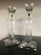 Rare! With Tags! Waterford Crystal Metropolitan 10 Inch Candle Sticks Pair