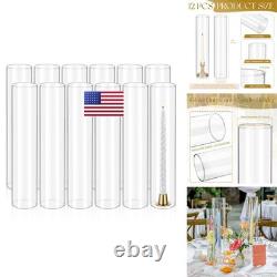 REWOMC 12 Pcs Hurricane Candle Holder Sleeve H14 D3 Clear Glass
