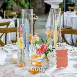 REWOMC 12 Pcs Hurricane Candle Holder Sleeve H14 D3 Clear Glass