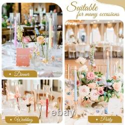 REWOMC 12 Pcs Hurricane Candle Holder Sleeve H14 D3 Clear Glass
