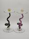 Rpm Studios Modern Art Glass Candle Holders 20th Century