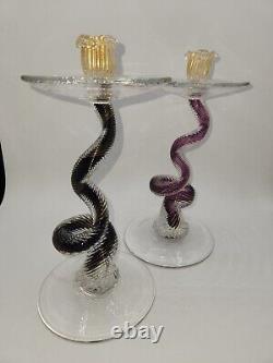 RPM Studios Modern Art Glass Candle Holders 20th Century