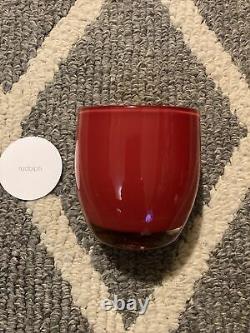 RUDOLPH Glassybaby Hand Blown Glass Candle Holder Circle Card Sticker Red MINT