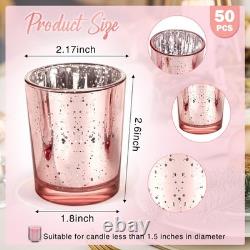 Raiten 50 Pcs Votive Candle Holder Bulk Glass Votive Candle Holder Tealight