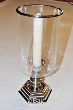 Ralph Lauren silver-plated, glass hurricane candle In original box
