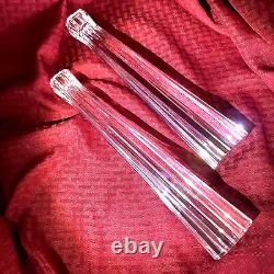 Rare Arnolfo DI Cambio Ribbed Crystal Candlesticks Set Of Two 2 Sets Avail