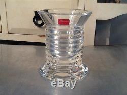 Rare Baccarat Clear Crystal Ribbed Votive Candle Holder Vase in Box