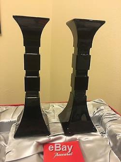 Rare Baccarat Onyx Black Candle Stick Candle Holder
