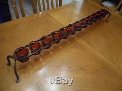 Rare Early Jan Barboglio Railroad Candle holder with 12 Amber Glass Votives