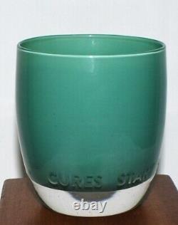 Rare Glassybaby Soft Green Fred Hutch Cures Start Here Votive Candle Holder