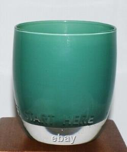 Rare Glassybaby Soft Green Fred Hutch Cures Start Here Votive Candle Holder