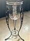 Rare & Htf Partylite Verona Leaf Design Candle Stand With 3-wick Glass Hurricane