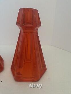 Rare MCM Viking Glass Epic Column Rib Candle Holder