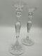 Rare Rogaska Rosement High Quality Lead Cut Crystal Candlestick Holder Set Of 2