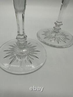 Rare Rogaska Rosement High Quality Lead Cut Crystal Candlestick Holder Set of 2