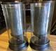 Rare Set Of 2 Pier 1 Imports Glass & Metal Hurricane Candle Holder Set