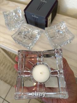 Rare Signed Waterford Crystal Cygnus Candle Votive Set Of 4 Excellent Condition