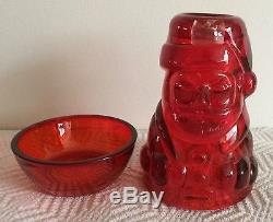 Rare Viking Art Glass Santa Claus Fairy Lamp Glimmer Light (red)