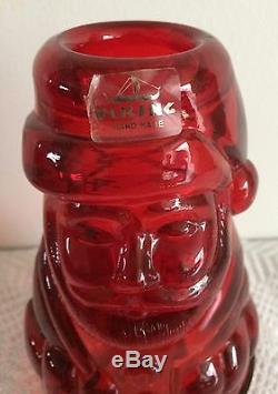 Rare Viking Art Glass Santa Claus Fairy Lamp Glimmer Light (red)