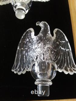 Rare Vintage 1938 Imperial Clear Glass Eagle Adapter Candle holders Pair