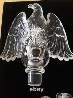 Rare Vintage 1938 Imperial Clear Glass Eagle Adapter Candle holders Pair