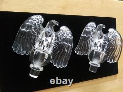 Rare Vintage 1938 Imperial Clear Glass Eagle Adapter Candle holders Pair