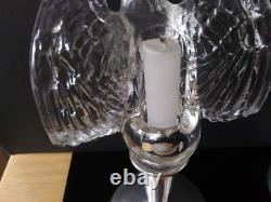 Rare Vintage 1938 Imperial Clear Glass Eagle Adapter Candle holders Pair