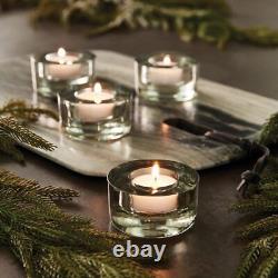 Recycled Glass Votives Clear Candle Holder Set 1.5 H Pack of 2