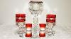 Red Decorative Glass Candleholder Centerpiece Xmas Decor Valentines Day Decor
