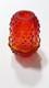Red Orange Hobnail Art Glass Candle Holder Glossy Finish Decorative Two Piece