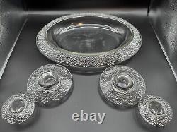 Rene Lalique Saint Gall Jardiniere Centerpiece with Pair of Candle Holders 1934