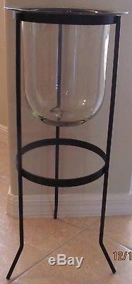 Retired 3 Pc Party Lite Seville and Tranquility Glass Candle Holders with stand
