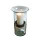 Ripple Clear Glass 15 In Candle Hurricane Rustic Pillar Holder Display Vase