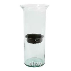 Ripple Clear Glass Large Candle Hurricane Rustic Pillar Holder Display Vase