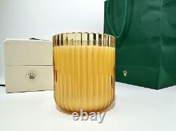 Rolex glass candle holder green candle