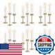 Ronasip Hurricane Candle Holders Set Of 18 Matte Gold Metal Taper Candlestick