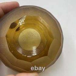 Rosenthal studio glass Pair Of Candle Holders Amber Brown art collectable