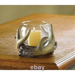 Rustic Antler Votive Candle Holder Country Deer Hunting Lodge Table Home Decor