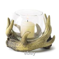 Rustic Antler Votive Candle Holder Country Deer Hunting Lodge Table Home Decor