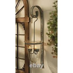 Rustic Vintage Hanging Candle Holder Wall Sconce Glass Pendant Votive Candeliere