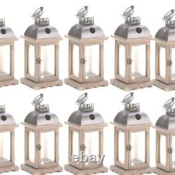 Rustic Wood Candle Lantern Candleholder 10 pc Set Wedding Centerpieces