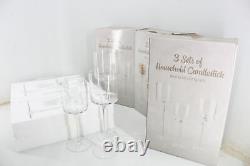 SEE NOTES Romadedi Glass Candle Holder Tea Light Votive Stemmed Decoration