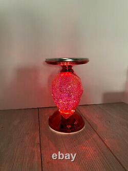 SEE VIDEO Bath Body Works 2022 GLITTER HEART Swirl Globe Pedestal Candle Holder