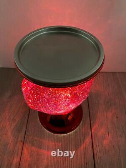 SEE VIDEO Bath Body Works 2022 GLITTER HEART Swirl Globe Pedestal Candle Holder