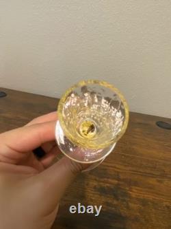 SET Of 2 UNION STREET GOLD SPIRAL Hand Blown Glass Candle Stick Holders SIGNED