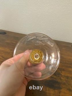 SET Of 2 UNION STREET GOLD SPIRAL Hand Blown Glass Candle Stick Holders SIGNED