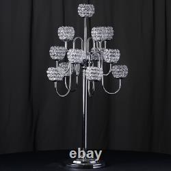 SILVER 40 Crystal Beaded Candelabra Candle Holder Party Party Light Gray SILVER 40 Crystal Beaded Candelabra Candle Holder Party Party Light Gray