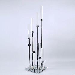 SILVER 42 tall Candelabra Candle Holder Glass Party Wedding Home Centerpieces